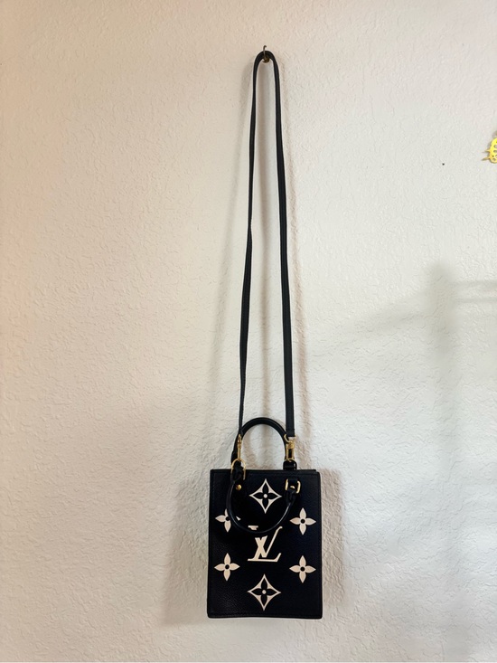 Louis Vuitton Handbags - Louis Vuitton Black Mini Tote with Beige Monogram Accents